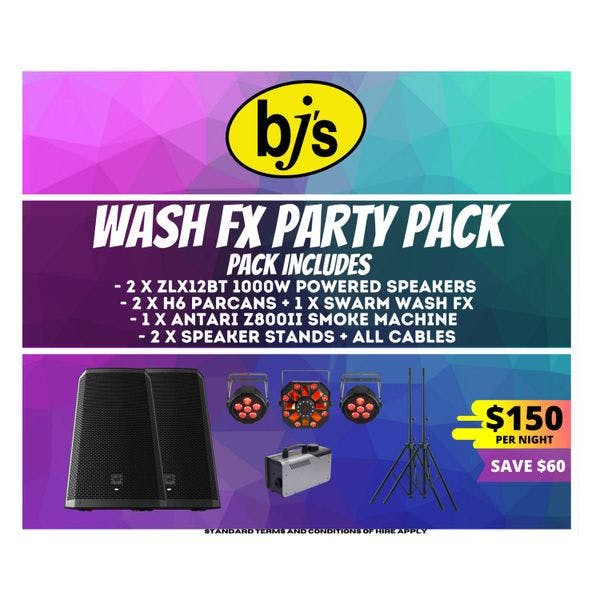 Hire Wash FX Party Pack, in Newstead, QLD