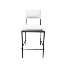 Hire BYRON STOOL BLACK FRAME WHITE WEAVE FABRIC, in Brookvale, NSW