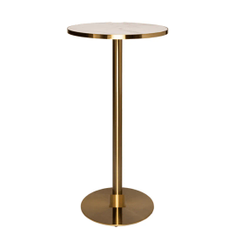 Hire Brass Cocktail Bar Table Hire w/ White Marble Top