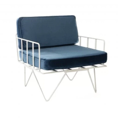 Hire Navy Blue Velvet Wire Arm Chair Hire, in Wetherill Park, NSW