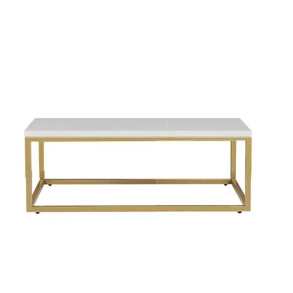 Hire Rectangular Gold Coffee Table Hire w/ White Top, in Auburn, NSW