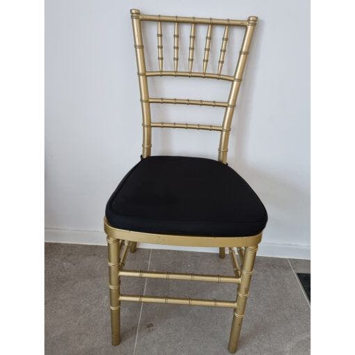 Hire Gold Tiffany Chairs with Black Cushion, in Ultimo, NSW