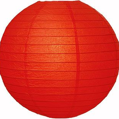 Hire Round Paper Lanterns - Hire-600mm-Red, in Kensington, VIC