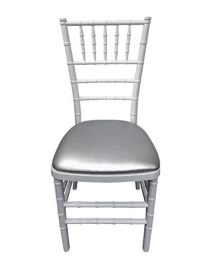 Hire White Tiffany Chair with Silver Cushion Hire, hire Chairs, near Wetherill Park