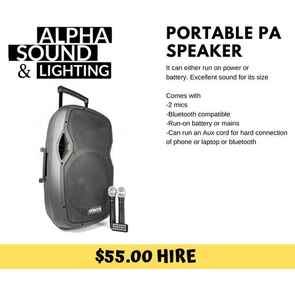 Hire Large All in one battery PA Speaker + 2 Wireless Mic and Bluetooth connection, in Hampton Park