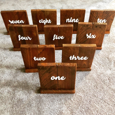 Hire Wooden Table Numbers, in Seaforth, NSW