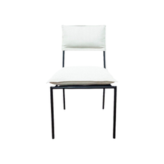 Hire BYRON CHAIR BLACK FRAME WHITE WEAVE FABRIC, in Brookvale, NSW