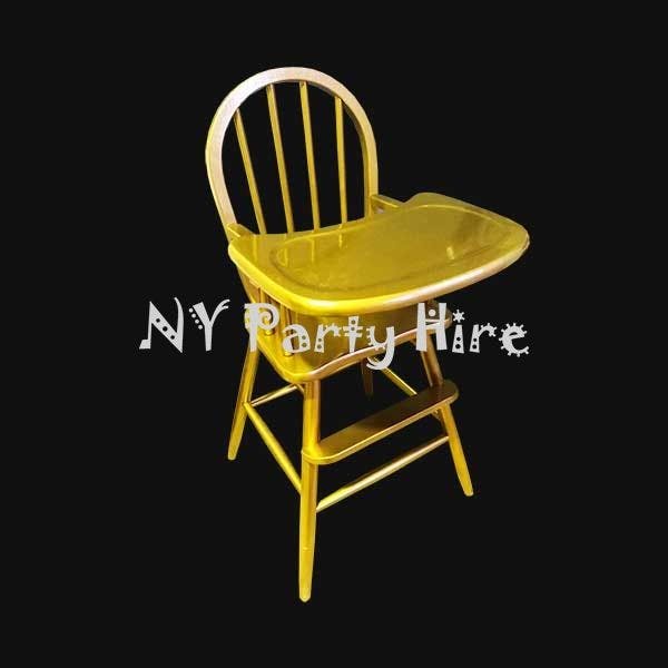 Hire Vintage Baby High Chair – Gold, in Castle Hill, NSW