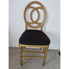 Hire Gold Chanel Chair with Black Cushion