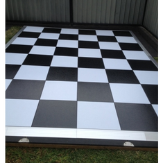 Hire Plastic Black & White Flooring – 5m x 5m