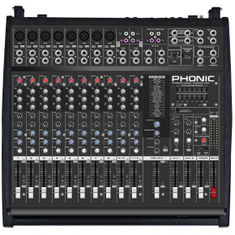 Hire 800 watt 12 Channel Powered mixer, 2 boxes (12" woofer) on stands & 3 mics - Drive Pack 2, in Alexandria, NSW