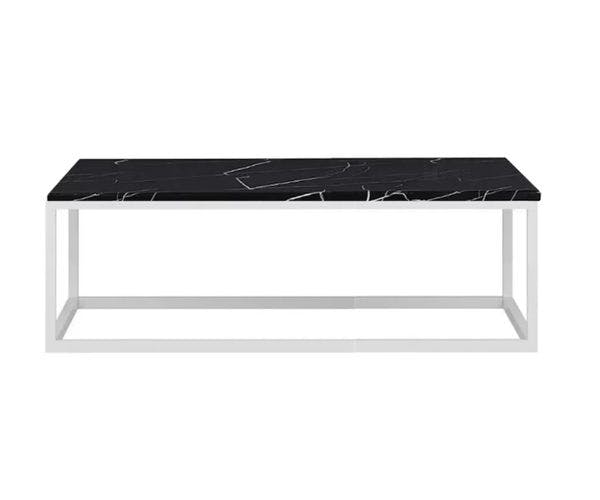 Hire White Rectangular Coffee Table Hire – Black Top, in Mount Lawley, WA