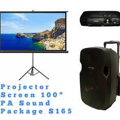 Hire Package Deal Projector Screen 100" PA Sound System, in Ingleburn, NSW