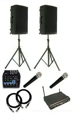 Hire PA Sound System Package ( 2 x Speakers & 2 x Wireless Mic), in Ingleburn, NSW