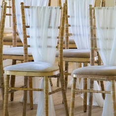 Hire Gold Tiffany Chair with White Cushion Hire, in Wetherill Park, NSW
