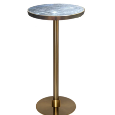 Hire Brass Cocktail Bar Table Hire – Blue Marble Top, in Wetherill Park, NSW