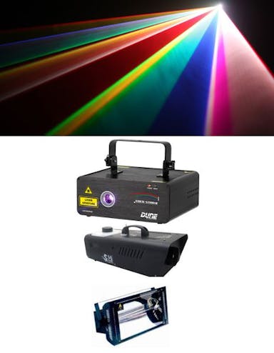 Hire High powered Laser, Fog and Strobe
