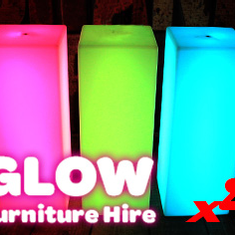 Hire Glow Square Plinths - Package 4