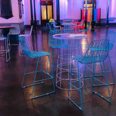 Hire Turquoise Wire Stool Hire