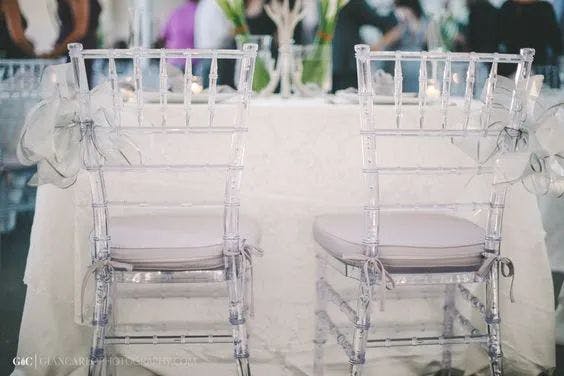 Hire Clear Tiffany Chair with Silver Cushion Hire, hire Chairs, near Wetherill Park image 1