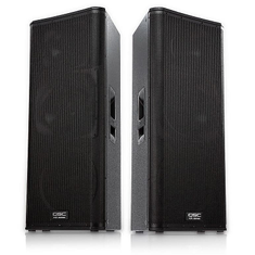 Hire 2x QSC KW153 1000w 3-way Speakers with stand and cables, in Kingsford, NSW