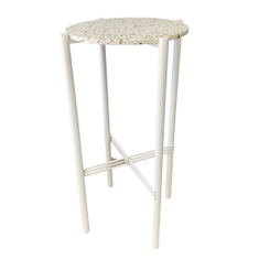 Hire White Cross Bar Table Hire – Green Terrazzo Top, in Wetherill Park, NSW