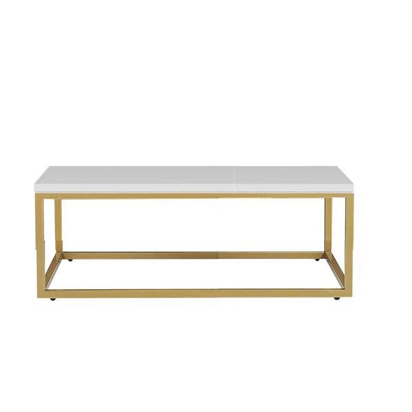Hire Gold Rectangular Coffee Table Hire – White Top, in Wetherill Park, NSW