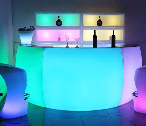 Hire Curved Glow Bar - Full Circle Bar (6 Pieces), in Smithfield, NSW