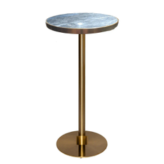 Hire Brass Cocktail Bar Table Hire w/ Blue Marble Top