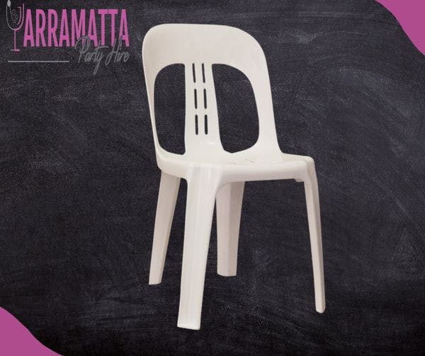 Hire White Plastic Barrel Chairs, in Chester Hill, NSW