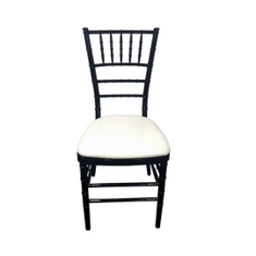 Hire Black Tiffany Chair Hire w/ White Cushion