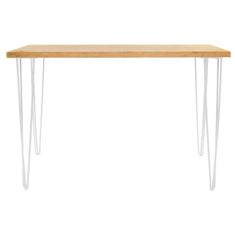 Hire White Hairpin Bar Table Hire – Timber Top, in Wetherill Park, NSW