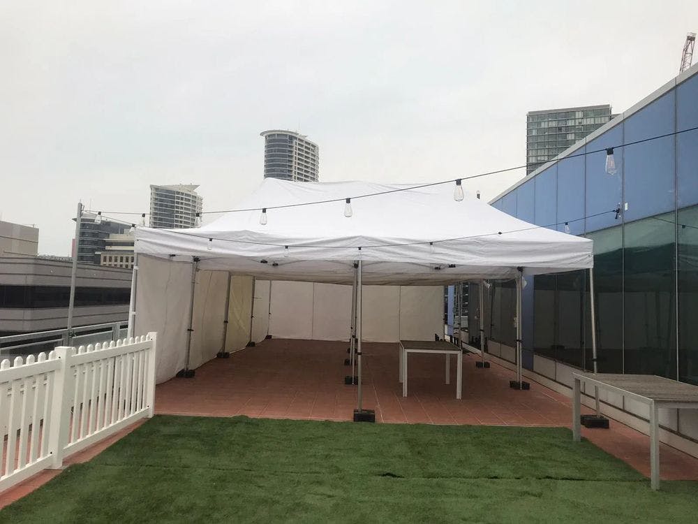 Hire 4mx8m Pop Up Marquee w/ Walls on 3 sides, hire Marquee, near Auburn image 1