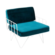 Hire Wire Arm Chair Hire w/ Ivy Green Velvet Cushions