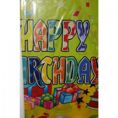 Hire Happy birthday table cloth for 1800mm Table