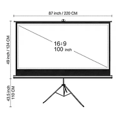 Hire 100 / 120 Inch Projector Screen with Tripod Stand, in Ingleburn, NSW
