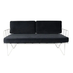 Hire Wire Sofa Lounge Hire w/ White Velvet Cushions