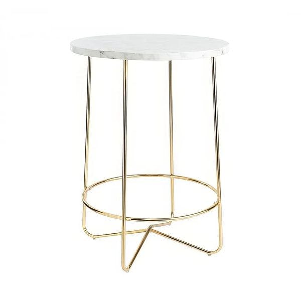 Hire Gold Wire Arrow Table with Marble Top Hire, in Auburn, NSW