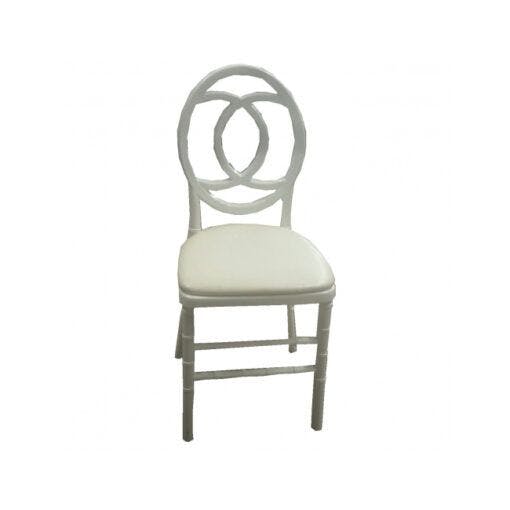 Hire White Chanel Chair with White Cushion, in Ultimo, NSW