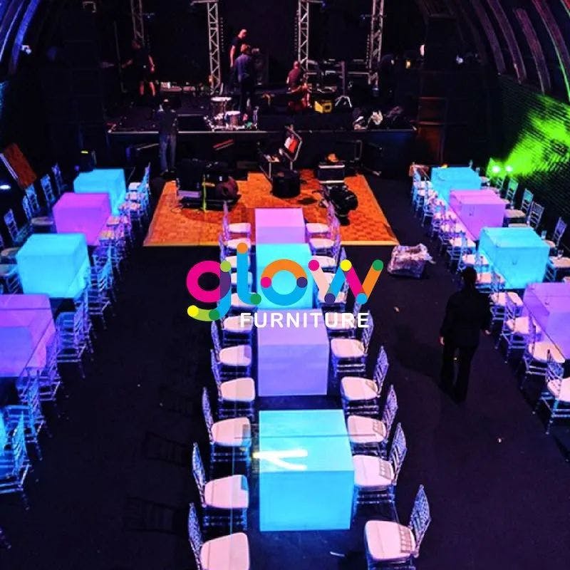 Hire Round Glow Banquet Table Hire, hire Tables, near Blacktown