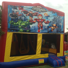 Hire SUPER HEROES JUMPING CASTLE WITH SLIDE, in Doonside, NSW