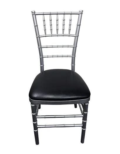 Hire Silver Tiffany Chair with Black Cushion Hire, hire Chairs, near Wetherill Park