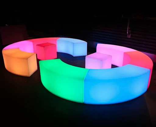 An example of glow furnitre that you can rent on Gecko.