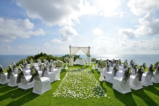 Outdoor Wedding Chairs with Cover and Flower you can find on Gecko